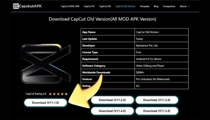 Download CapCut for Old Version
